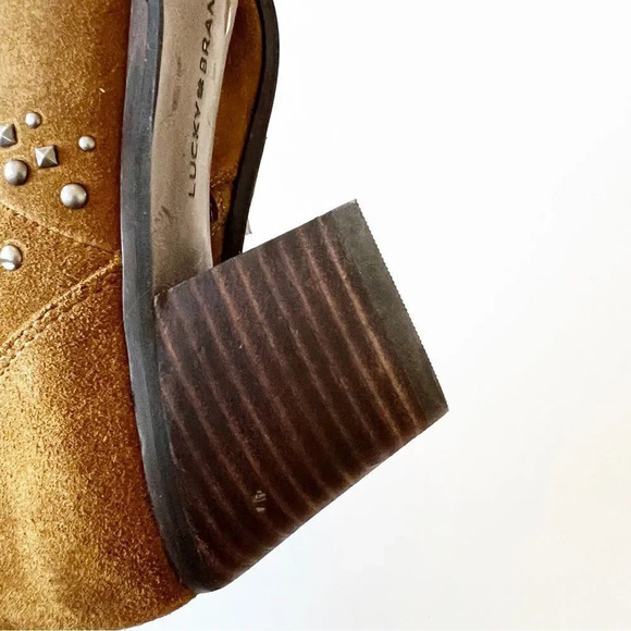 Lucky Brand Brown Suede Studded Ankle‎ Boot Latinia Size 9.5 Coastal Cowgirl - Picture 8 of 14
